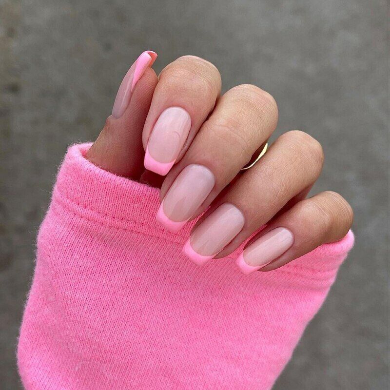 Stunning Ideas for Pink French Tip Nails - 6