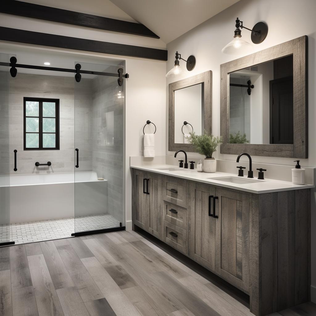 Modern Farmhouse Bathroom: A Blend of Rustic Charm and Contemporary Elegance - 1